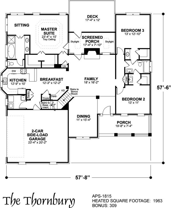 Floorplan image of The Thornbury House Plan